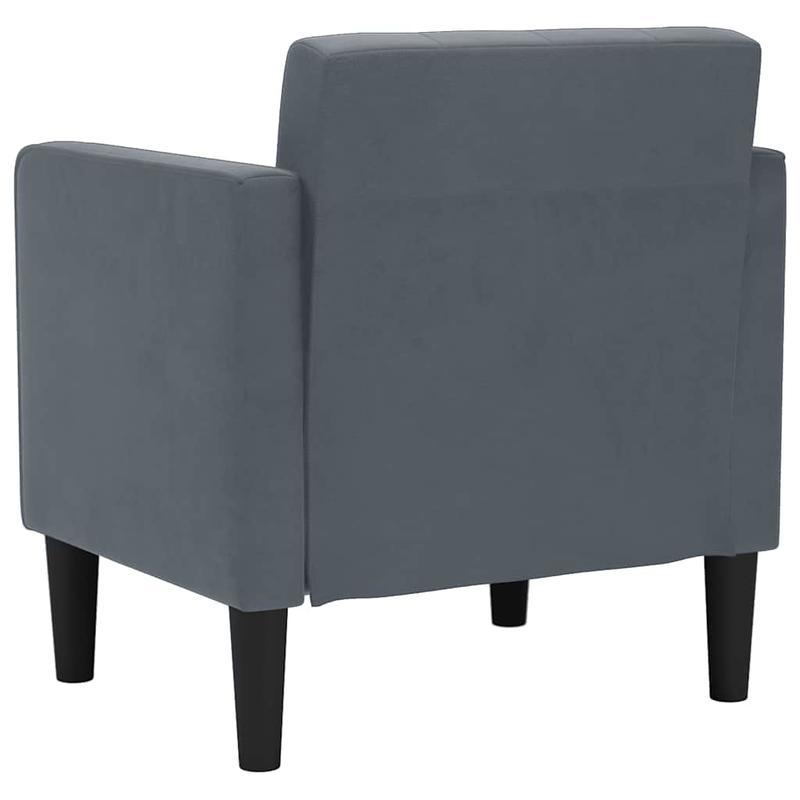 Bureaustoel – Fauteuil – Computerstoel – Kantoorstoel – Thuiswerkstoel – Donkergrijs Fluweel – Memory Foam Zitting – Stevig Hardhouten Frame