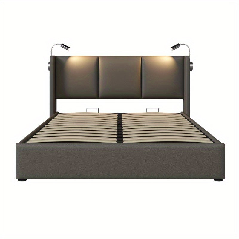 Modern Bed – Platformbed – Bedframe – Metalen Bed – Slaapkamerbed – Met Stoffen Hoofdbord – Vooraf Gemonteerd – Max. Belastbaarheid 300 kg