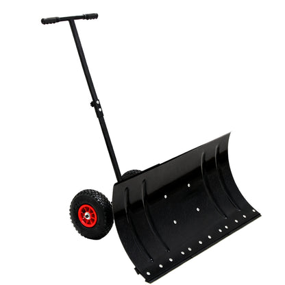Sneeuwschuiver – Sneeuwschep – Sneeuwruimer – Bladschep – Winterschep – Met Wielen – 5-stand Hoogte Verstelbaar – Extra Brede 74 cm Schep – Metalen Constructie