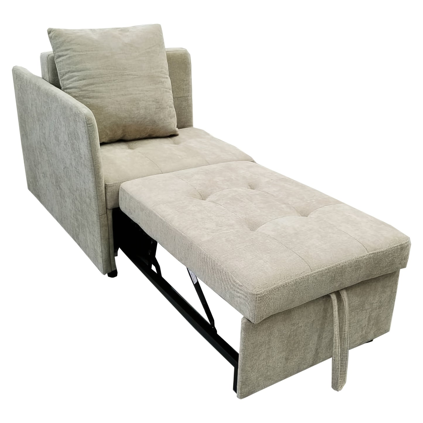 3-in-1 Convertible Sofa Bed with Adjustable Backrest - Space-Saving Sleeper Couch, Heavy-Duty Metal Frame, Modern Minimalist Design for Small Apartments, Living Room, Guest Room - Beige/Neutral Tone Furniture, Convertible Sof