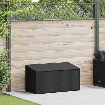 Opbergbox Tuin – Tuinkussenbox – Tuinkist – Kussenbox – Tuinbank – Zwart – Geweven Resin – Ruime Opbergruimte 110x50 cm – Duurzaam Weerbestendig Design