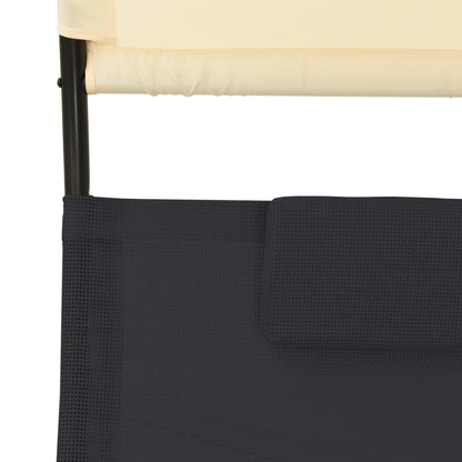 Dubbele Loungebank – Tuinbank – Loungesofa – Buitenbank – Loungebank Voor Twee – Ademend Textiel – Stevig Stalen Frame
