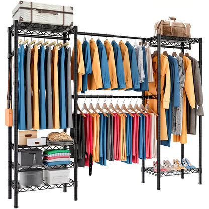 Kledingrek – Garderoberek – Kledinghanger – Dressboy – Kledingstandaard – Verstelbaar 175-230 cm – Carbonstaal Zwart – Draagkracht 395 kg – Ruimtebesparend