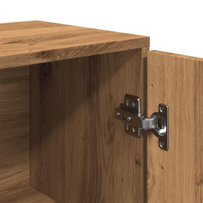 Sideboard 88x30x64cm crafted wood, artisanal oak color Removable storage practical