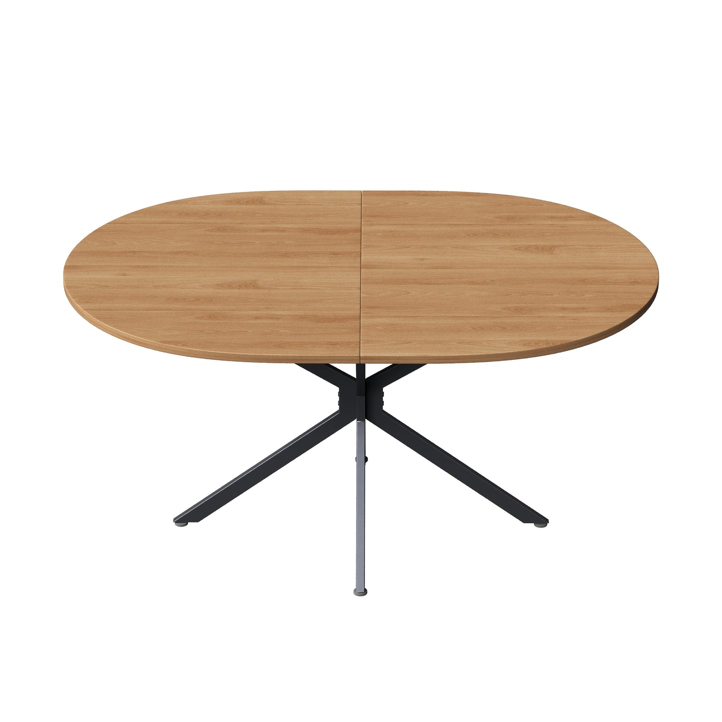 BTM Modern Dining Table 120 x 80 x 75.5 cm Oval Dining Table with Metal Legs, for 4-6 People, Sturdy Kitchen Table