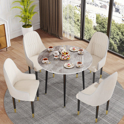 Eettafel – Tafel – Dinertafel – Keukentafel – Moderne Tafel – Sintered Stone Blad – Kras- en Hittebestendig – Zwart Metalen Poten