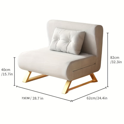 Sofa Bed, Sleeping Chair With Bed Function And Adjustable Backrest, Folding Bed, Sofa Bed For Living Room, Bedroom, Maximum Load 150 Kg, White And Grey