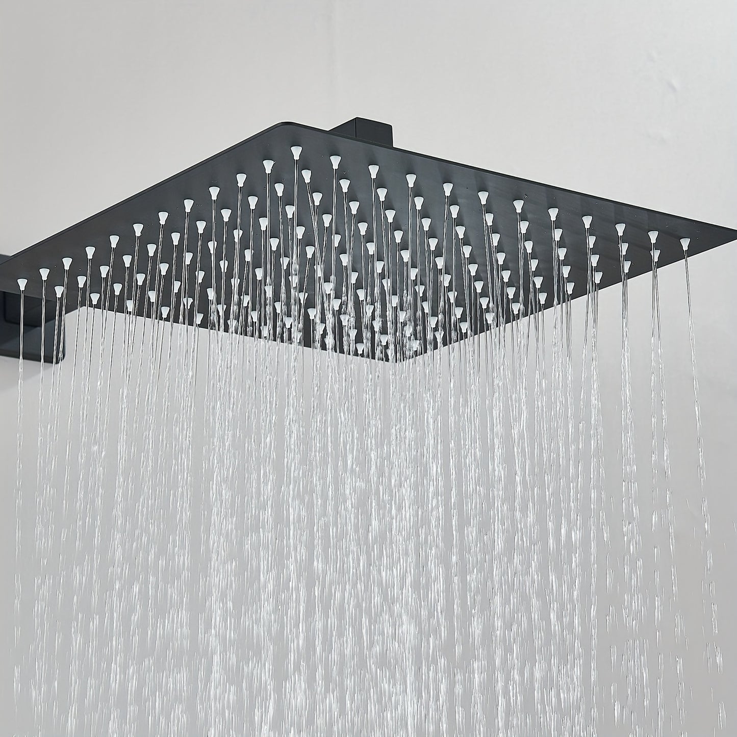 Doucheset Mat Zwart – Regendouche – Handdouche – Mengkraan – Douche Systeem – 40x40 cm Regendouche – Messing & RVS