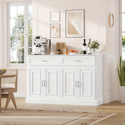 Witte Opbergkast – Keukenkast – Dressoir – Kast Met Laden – Voorraadkast – Grote Opslagruimte – Hout – Compact En Stijlvol – Eenvoudig Te Reinigen – Gemakkelijk Te Monteren