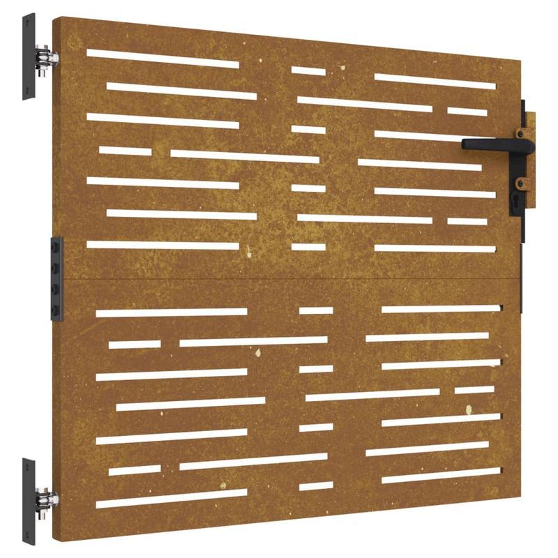 Tuindecoratie – Metalen Poort – Buitenpoort – Tuinhek – Terrasdeco – CORTEN Staal – Weerbestendig – Robuuste Constructie – 85x100 cm