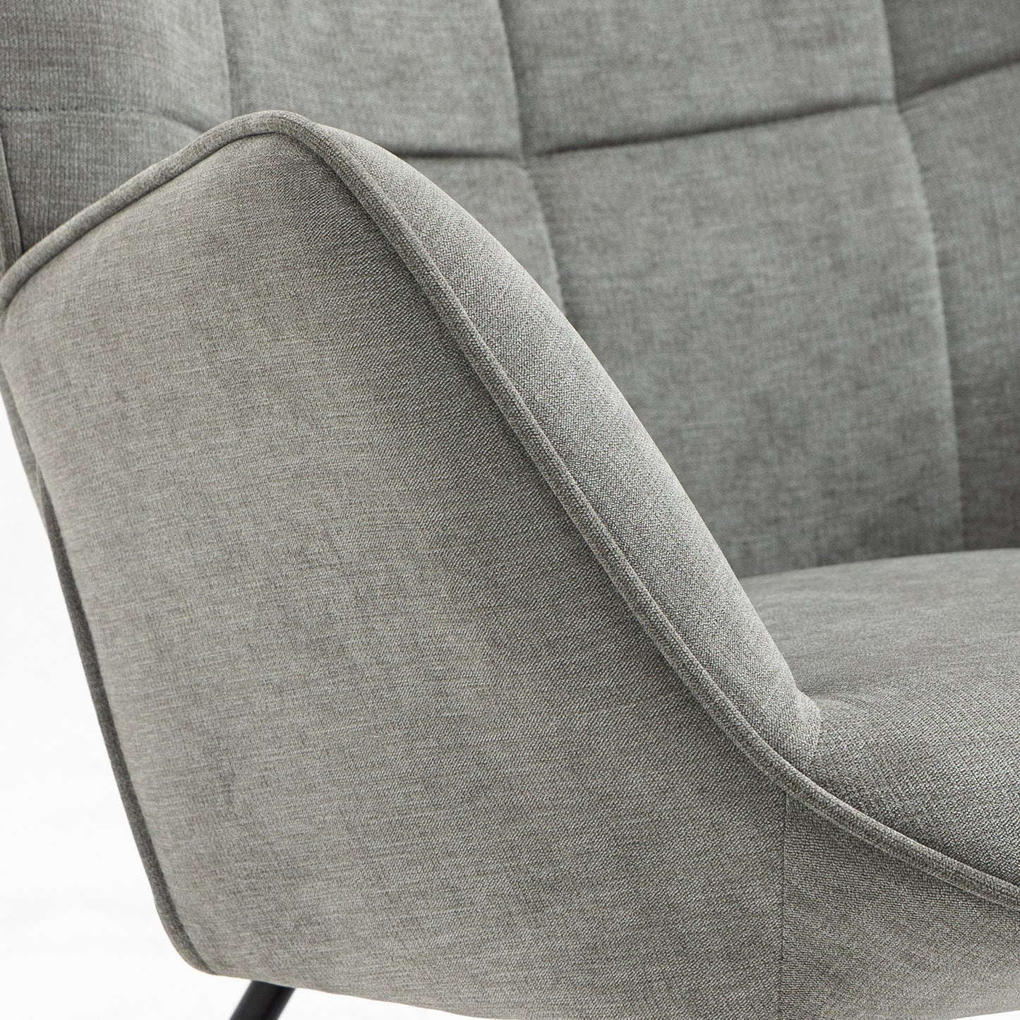 Schommelstoel – Schommelstoel Stoel Relaxstoel Rocking Chair – Grijs – Scandinavisch Design – Beukenhout Frame – Metaal – 66x84x97 cm – Comfortabele Hoogwaardige Schuimvulling