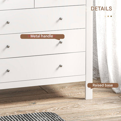 Ladekast – Ladenkast – Kommode – Dressoir – Opbergkast – 5 Lades – MDF & Spaanplaat – Wit – Geruisloze Metalen Glijders – Anti-Kantelbescherming – 79x39,5x80,5 cm