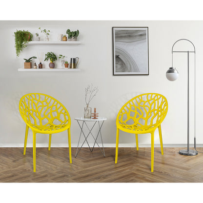 Gele Stoel – Eetkamerstoel – Tuinstoel – Designstoel – Kunststof Stoel – Weerbestendig – 80 cm Hoog – Max 120 kg Belastbaar