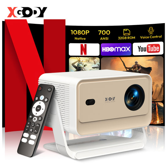 Mini Projector – Draagbare Beamer – Home Cinema Projector – Pocket Projector – Full HD Projector – 1080p Resolutie – 700 ANSI Lumen Helderheid – Ingebouwde Speakers – Automatische Keystone Correctie