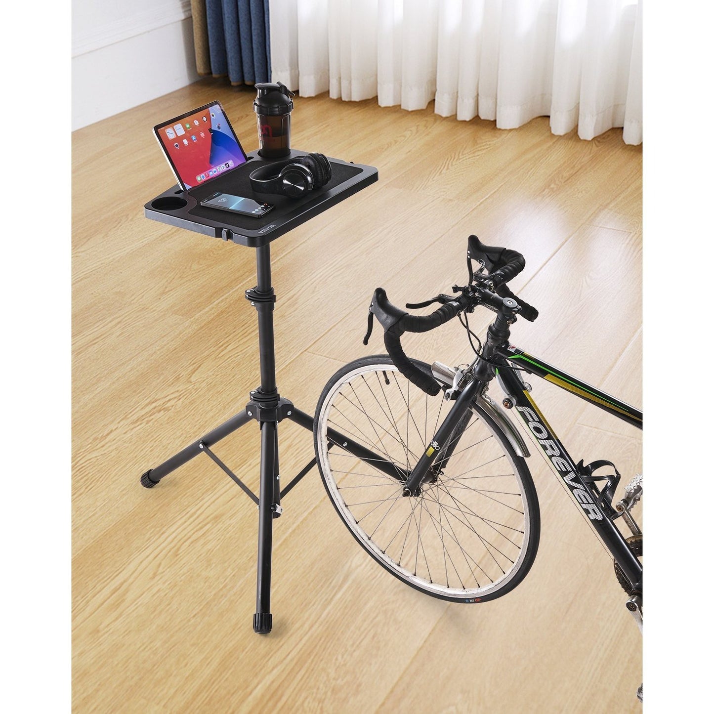 Fietsbureau – Hometrainer Bureau – Loopband Bureau – Sta Bureau – Fitness Bureau – Verstelbaar 86-130 cm – Stevig ABS Werkblad 50 cm