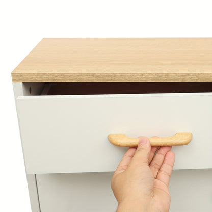 Schoenenkast – Schoenopberger – Schoenrek – Schoenenkastje – Schoenenmeubel – Vrijstaand – Warm Wit – 80 cm Breed – Massief Hout – 2 Laden – 15 Paar Opbergruimte
