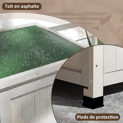 Tuinhuisje – Tuinkast – Tuinschuur – Gereedschapsschuur – Buitenberging – Grijs Dennenhout – Waterdicht Bitumen Dak
