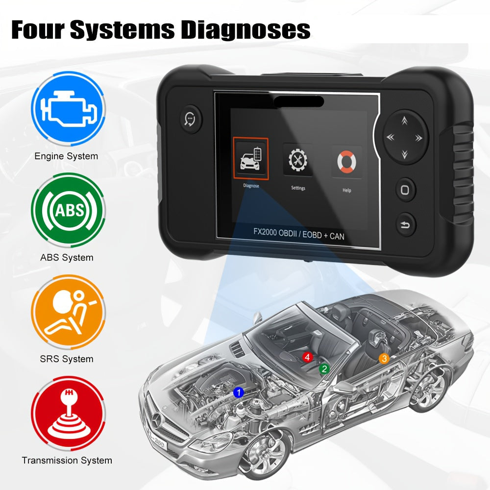 OBD2 Scanner – Auto Diagnosetool – Foutcode Lezer – Motor Scanner – ABS SRS Transmissie – 7 Resetfuncties – AutoVIN Automatische Detectie