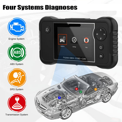 OBD2 Scanner – Auto Diagnosetool – Foutcode Lezer – Motor Scanner – ABS SRS Transmissie – 7 Resetfuncties – AutoVIN Automatische Detectie