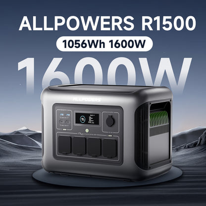 Powerstation – Draagbare Generator – Noodstroomvoorziening – Zonne-energie Centrale – Mobiele Accu – 1600W Output – 1056Wh LiFePO4 Batterij – Ultrafast Opladen 40 Min