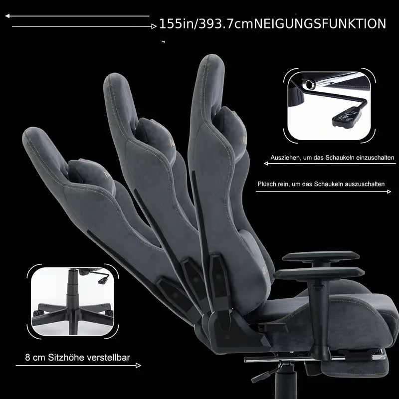 Bureaustoel – Kantoorstoel – Gamingstoel – Draaistoel – Bureaustoel Met 3D Armleuningen – Ergonomisch Met Memory Foam – 220 kg Draagkracht – 12° Kantelbaar – Zwart