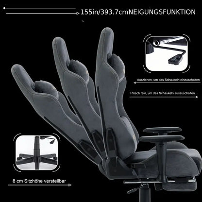 Bureaustoel – Kantoorstoel – Gamingstoel – Draaistoel – Bureaustoel Met 3D Armleuningen – Ergonomisch Met Memory Foam – 220 kg Draagkracht – 12° Kantelbaar – Zwart