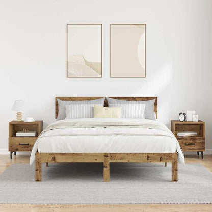 High-quality Nachtkastje 2pcs Oud hout 40 x 35 x 47.5cm Bewerkt hout, Bedroom Furniture, Classic Design, Handcrafted Wood, Apartment Living