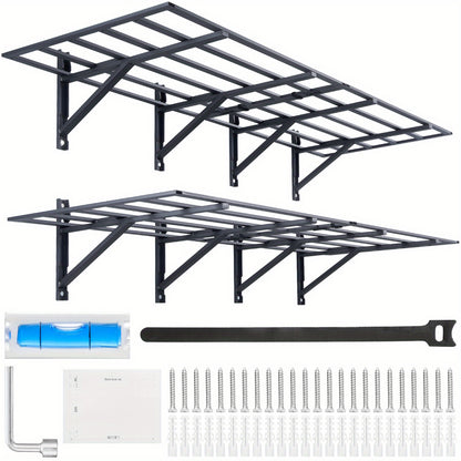 Wandplank – Garageplank – Opbergplank – Stellingplank – Stalen Wandplank – Dubbel Laags – 182,88x60,96 cm – Draagvermogen 453,59 kg