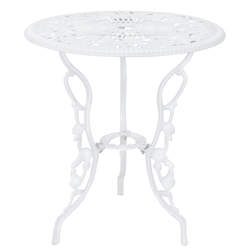 Bistroset – Balkonset – Tuinset – Tuintafel – Tuinstoelen – Wit – Compact en Weerbestendig – Gietijzer en Aluminium