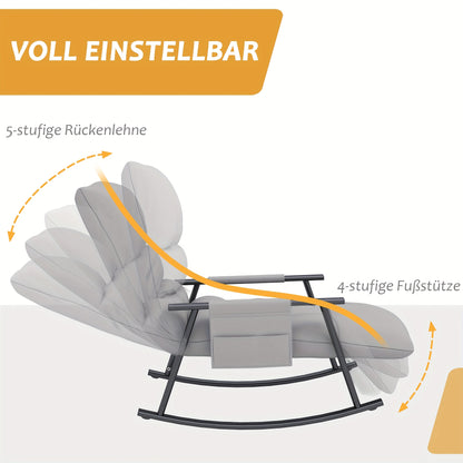 Schommelstoel – Relaxstoel – Fauteuil – Loungestoel – Voedingsstoel – Extra brede Zitting – Handmatig Verstelbare Rugleuning