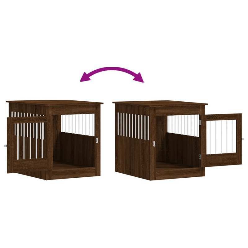 Hondenbench – Hondenkooi – Huisdier Bench – Dierenbench – Dierenkooi – Ruimtebesparend Design – Massief Hout Met Stalen Frame – Compact 64,5x80x71 cm – Modern Design – Voor Kleine Honden – Binnen en Buitengebruik