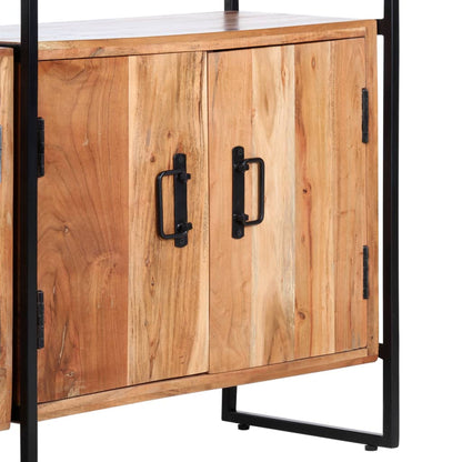 Boekenkast – Boekenrek – Vakkenkast – Stellingkast – Opbergkast – Massief Acacia Hout – Gepoedercoat Staal