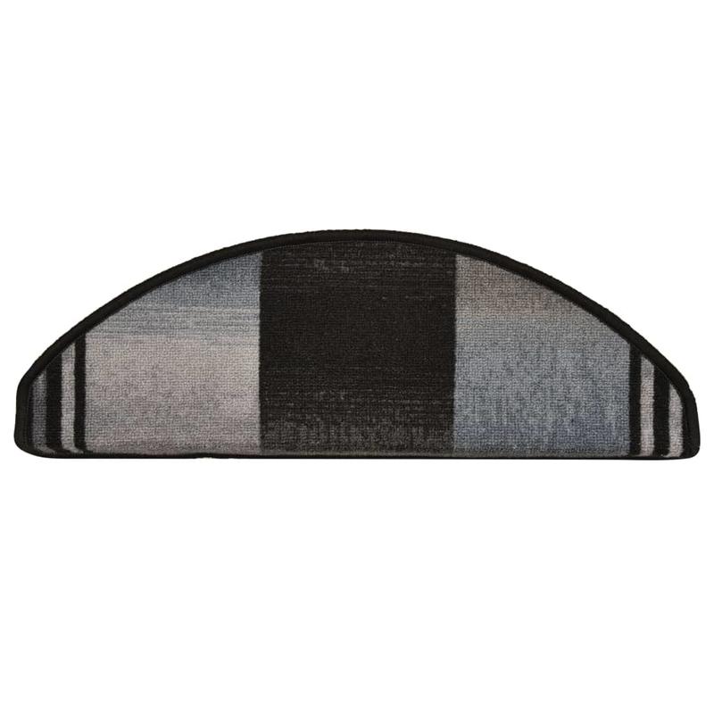 Trapmatten – Trapmat – Trapbekleding – Traptredematten – Trapmaantjes – Zelfklevend – 15 Stuks 65x21x4 cm – Zwart-Grijs – Antislip – Comfortabel