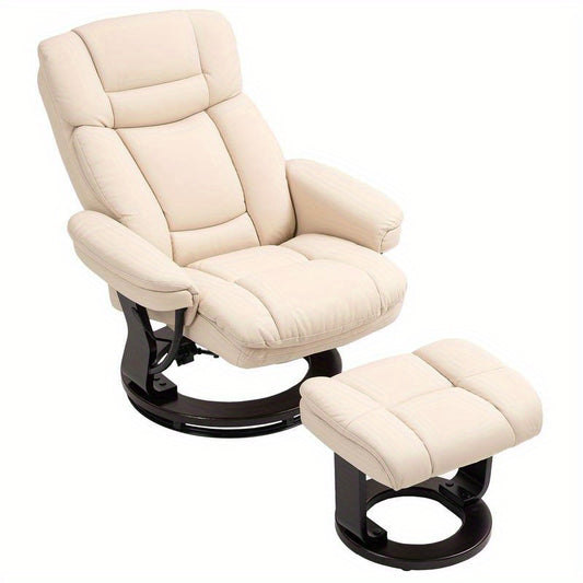 Verstelbare Loungestoel – Relaxstoel – Fauteuil – Loungechair – Relaxfauteuil – Verstelbare Rugleuning – Voetensteun – Stevig Kunststof Frame – Zacht Schuim Padded Zitcomfort