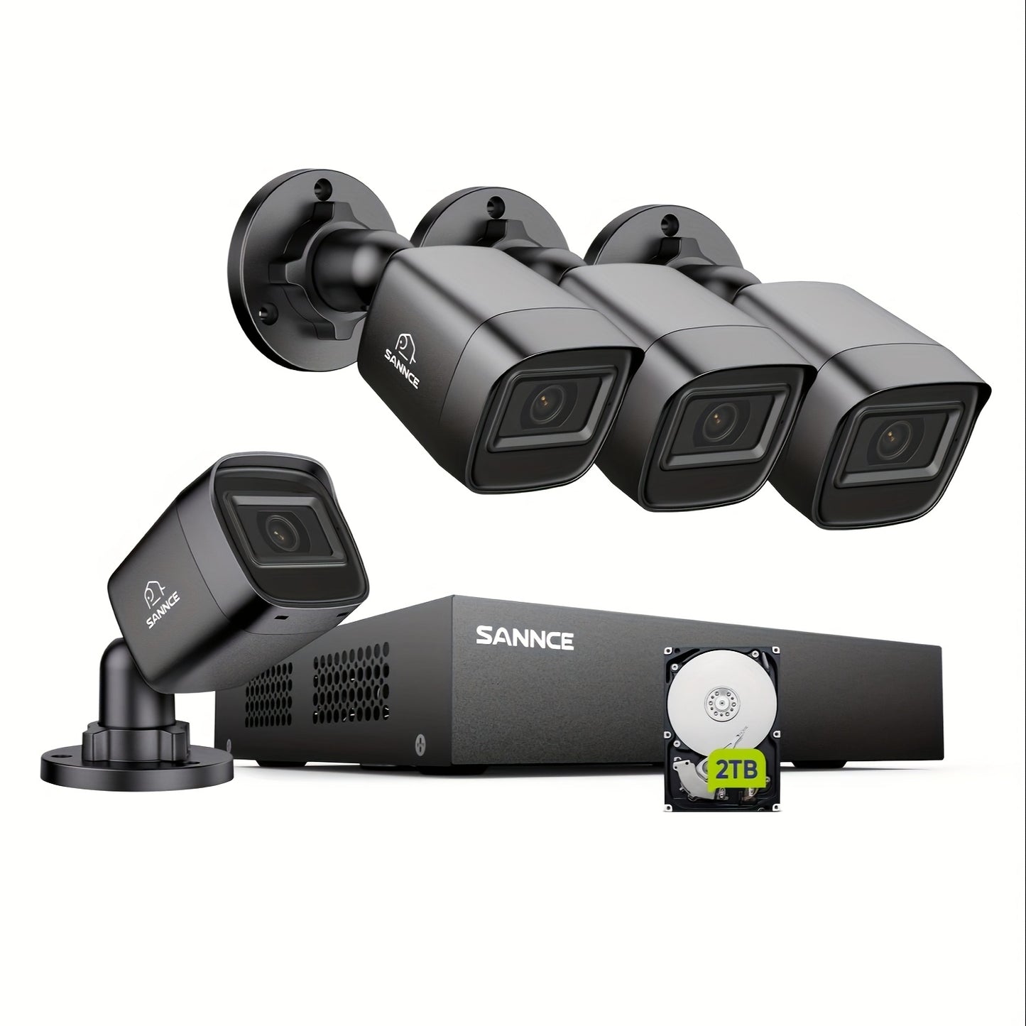 Beveiligingscamera – Camerabewaking – IP-camera – Bewakingscamera – Buitencamera – Zwart – 2TB Opslag – USB Aansluiting