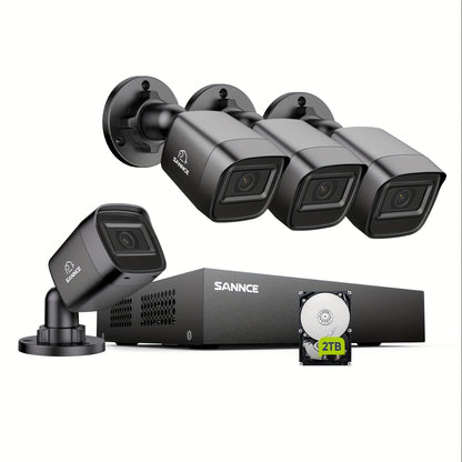 Beveiligingscamera – Camerabewaking – IP-camera – Bewakingscamera – Buitencamera – Zwart – 2TB Opslag – USB Aansluiting