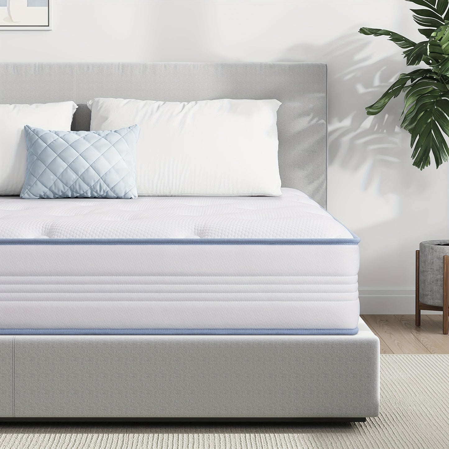 Hybrid Matras – Memory Foam Matras – Pocketvering Matras – Traagschuim Matras – 7-Zones Matras – Medium Stevig – Gel-Infused Cooling – Pillowtop Afwerking – 22cm – 90x200cm