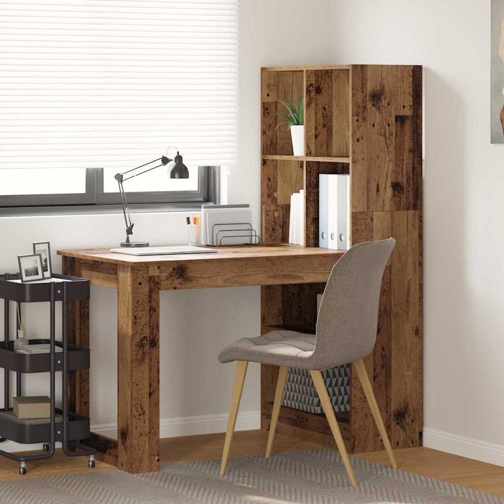 Bureautafel – Schrijftafel – Werktafel – Studietafel – Bureau Old Wood – Robuuste Houten Afwerking – Ruime Opbergruimte