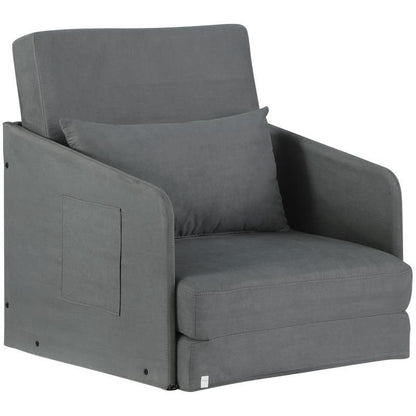 Moderne Grijze Stoffen Sofa – Zitbank – Loveseat – Settee – Divan – Wasbare Hoes – Stevig Metalen Frame – Inclusief Kussens – Compact 70x76x77 cm