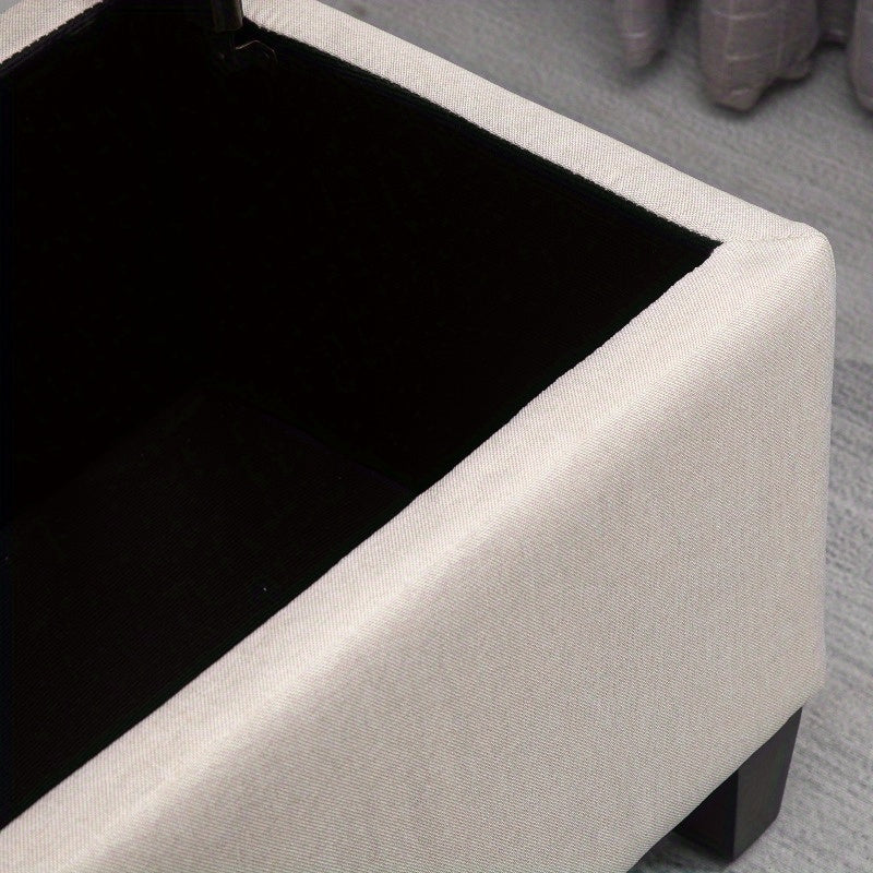 Opbergbank – Opbergkist – Schoenenbank – Zitbank – Schoenenopberger – Met Verborgen Compartiment – Robuust Metalen Frame – Crème Witte Bekleding