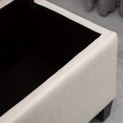 Opbergbank – Opbergkist – Schoenenbank – Zitbank – Schoenenopberger – Met Verborgen Compartiment – Robuust Metalen Frame – Crème Witte Bekleding