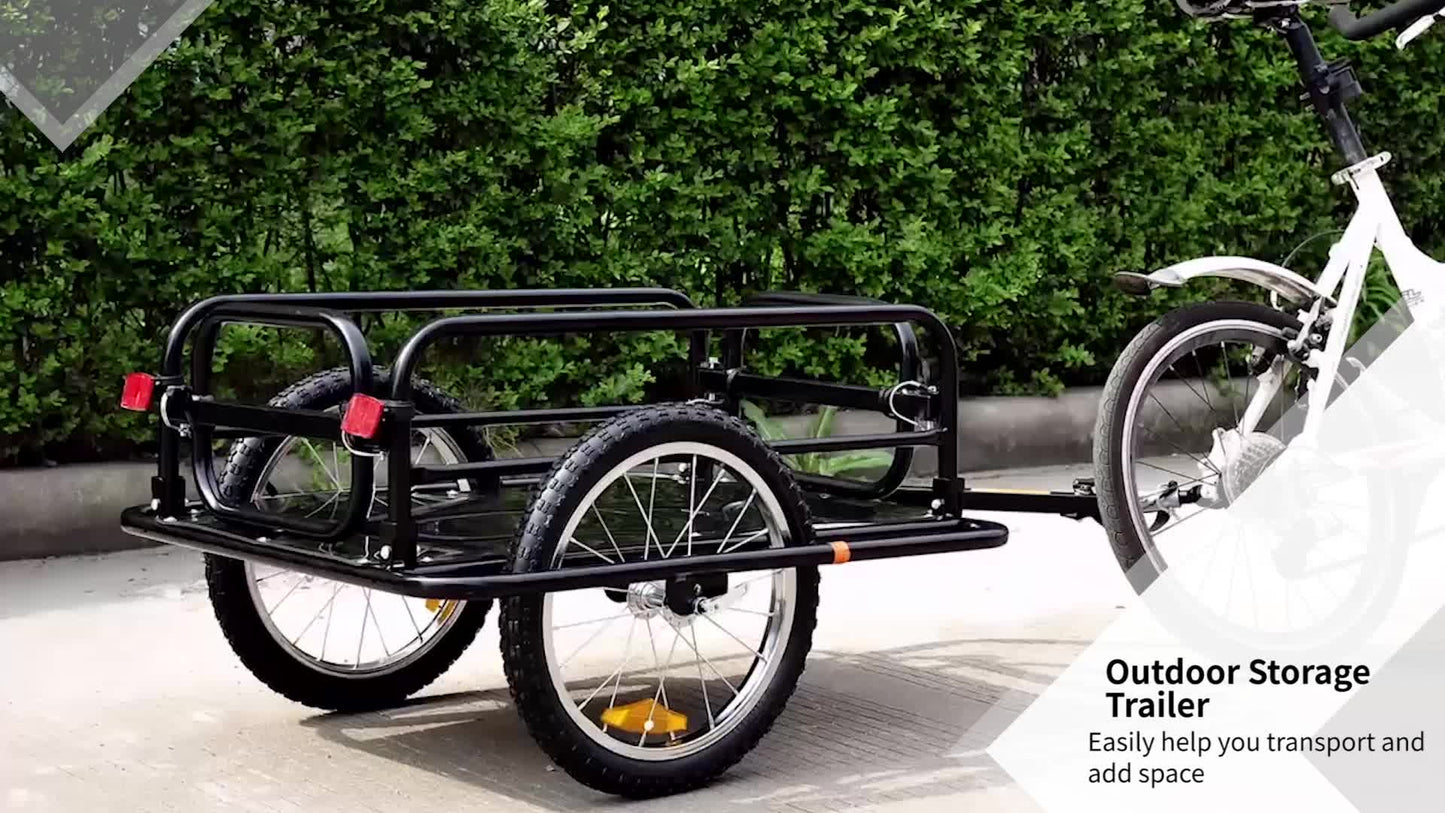 Fietskar – Fietsaanhanger – Bagagekar – Transportkar – Aanhangwagen – Stalen Frame – 70 Liter Inhoud
