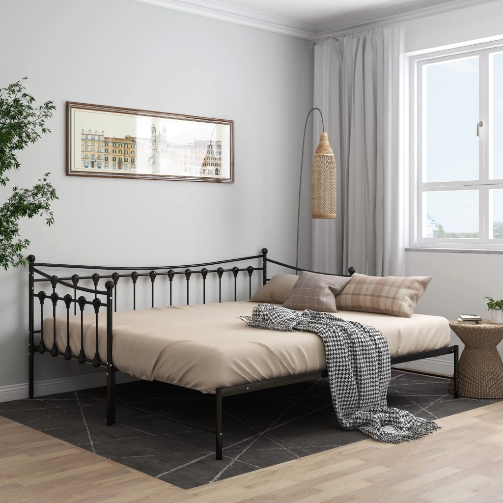 Bedbank – Slaapbank – Sofa Bed – Logeerbed – Uittrekbare Bedbank – Metalen Frame – 90x200 cm – Ruimtebesparend Ontwerp