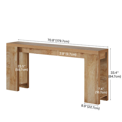 63-Inch Extra Long Console Table Suitable for Entryway, Living Room - Modern Farmhouse Sofa Table with Light Oak Brown Engineered Wood Top & Narrow Space-Saving Design, Easy Assembly for Hallway, Apartment, Small Spaces - Dur