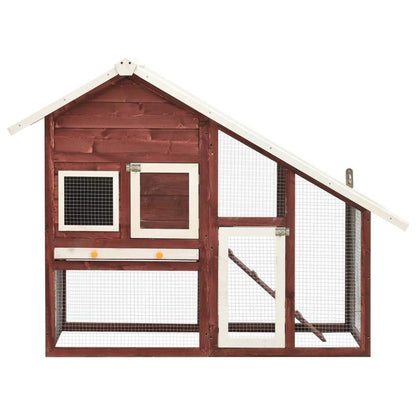 Konijnenhok – Dierenren – Knaagdierkooi – Buitenren – Binnenren – Massief Vurenhout – Ruim 140x63x120 cm – Mokka Wit