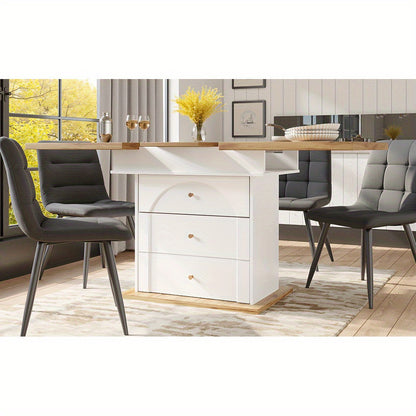Uittrekbare Eettafel – Uitklapbare Keukentafel – Multifunctionele Tafel – Ruimtebesparende Eetkamertafel – Wit – 110-140 x 80 cm – Lichtgewicht en Onderhoudsvriendelijk