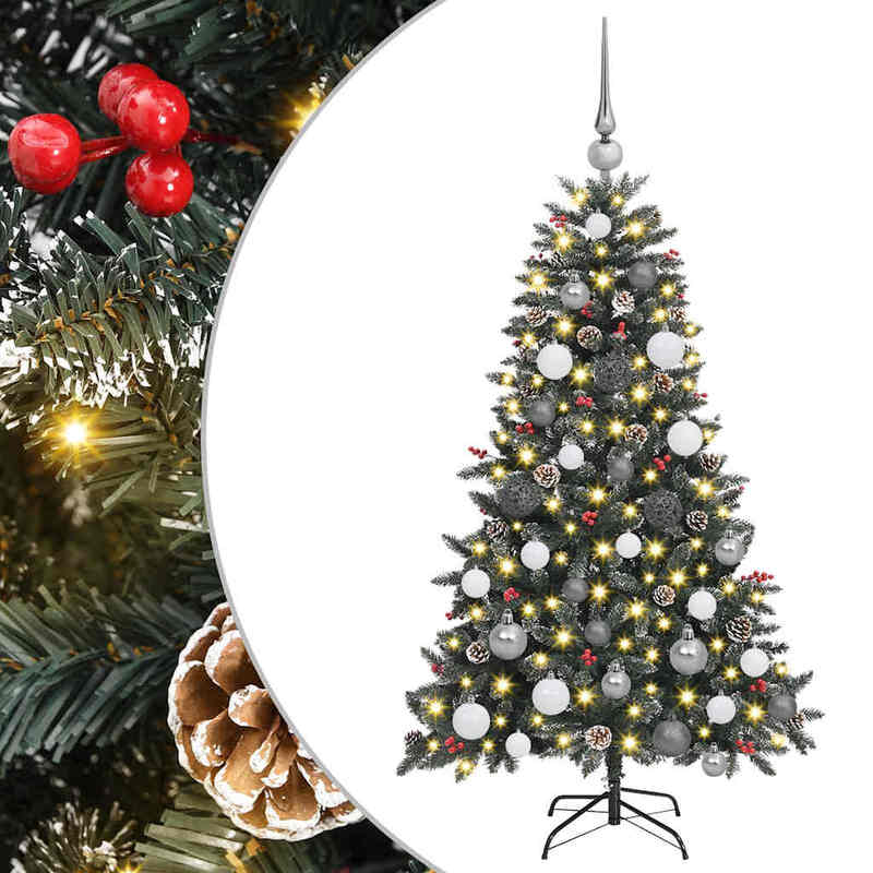 Kerstboom – Kunstkerstboom – Nepkerstboom – Dennenboom – Kerstversiering – Groen PVC – 120 cm – Inclusief Standaard