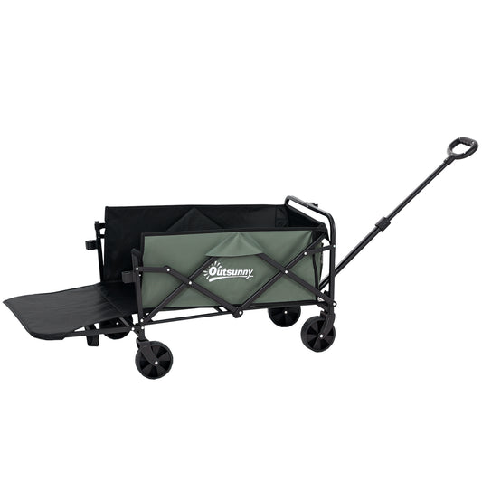 Opvouwbare Tuinkar – Tuinkarretje – Transportkar – Vervoerskar – Kluskar – 72 Liter Inhoud – 90 Kg Draagvermogen – Groen – Afneembaar Dekzeil