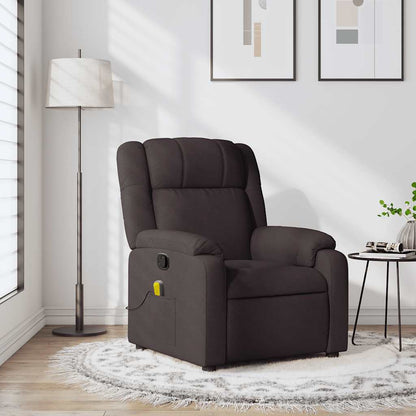 Massagestoel – Fauteuil – Relaxstoel – Stoel – Loungefauteuil – Handmatig Verstelbaar – Donkerbruin Ademend Stof