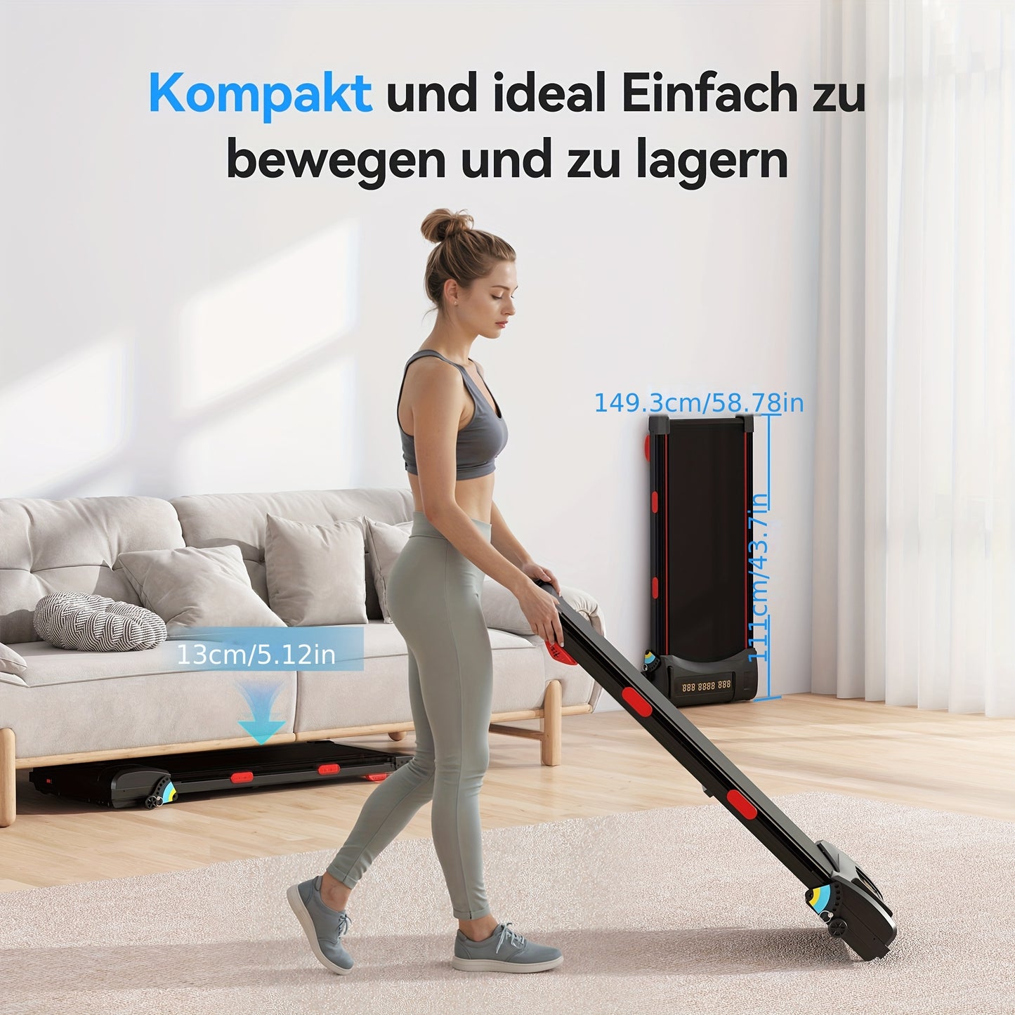 Loopband – Walking Pad – Homeloopband – Thuisfitness – Fitnessapparaat – Compact Ontwerp – Dubbelzijdige Demping – Afstandsbediening & App
